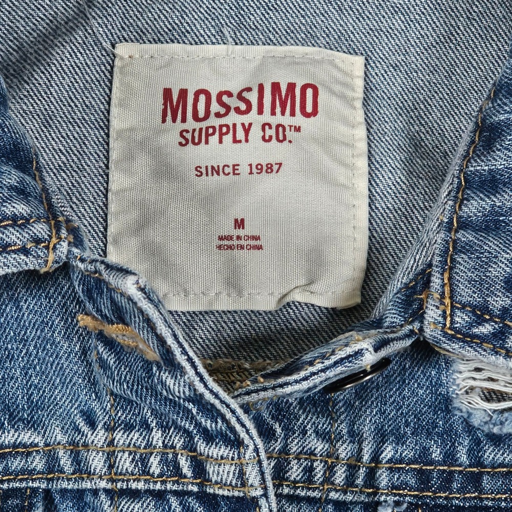 Mossimo Supply Co Womens Medium Wash Distressed Denim Vest Blue Size M F16740028 - Picture 2 of 10